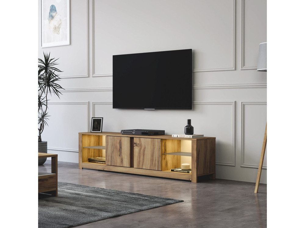 Porta TV in legno "Aydos" 180 x 35 x 45 cm - Rovere