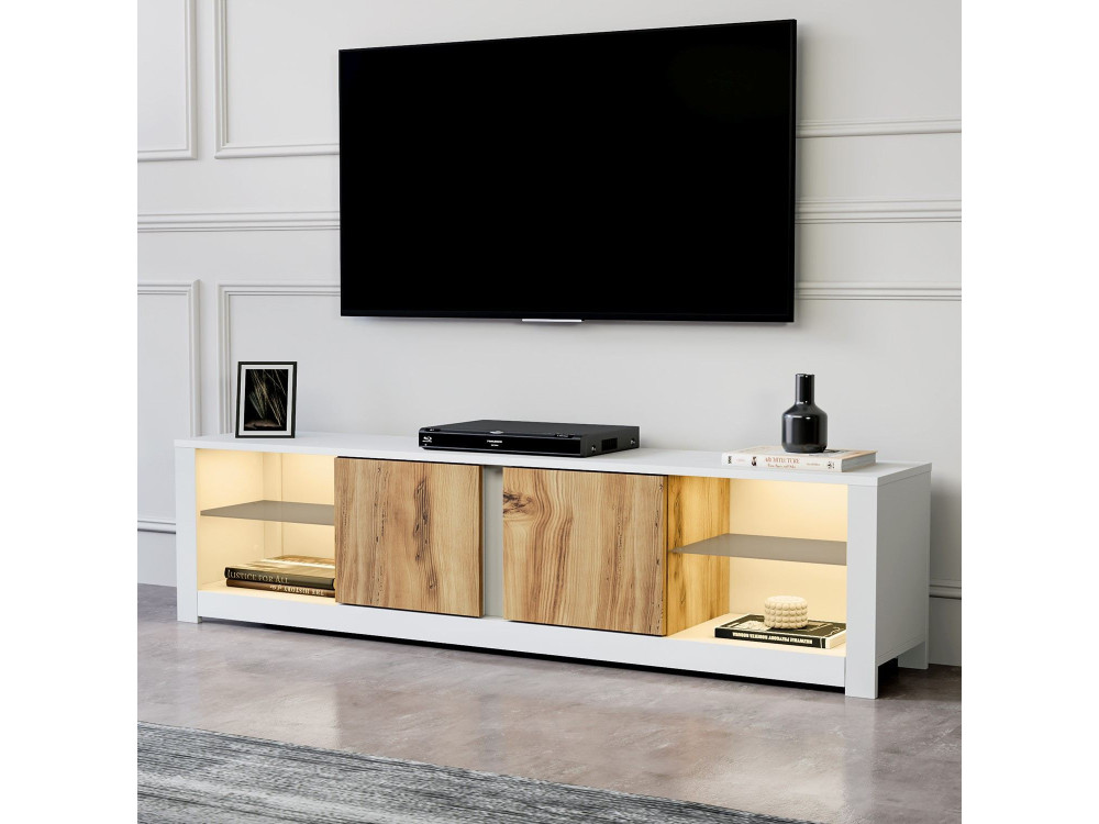 Porta TV in legno "Aydos" 180 x 35 x 45 cm - Bianco