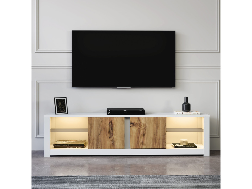Porta TV in legno "Aydos" 180 x 35 x 45 cm - Bianco