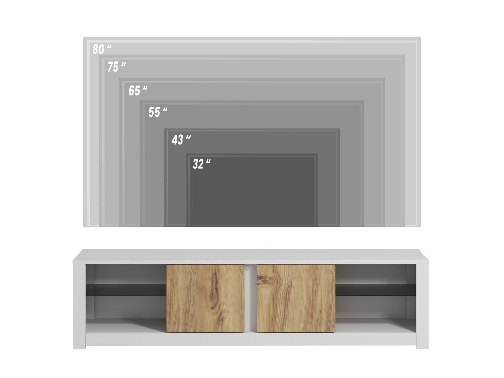 Porta TV in legno "Aydos" 180 x 35 x 45 cm - Bianco