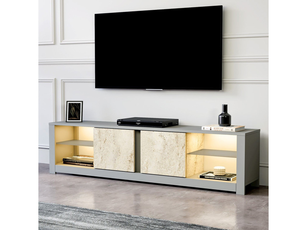 Porta TV in legno "Aydos" 180 x 35 x 45 cm - Grigio