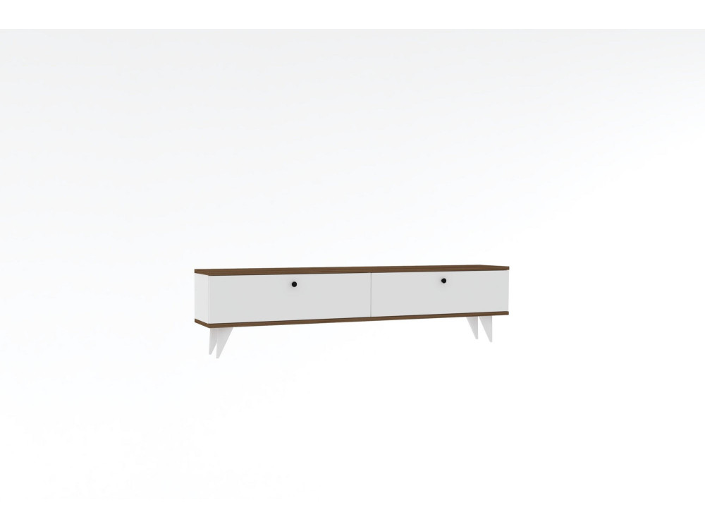 Porta TV in legno "Parlak" - 160 x 25 x 40 cm - Bianco