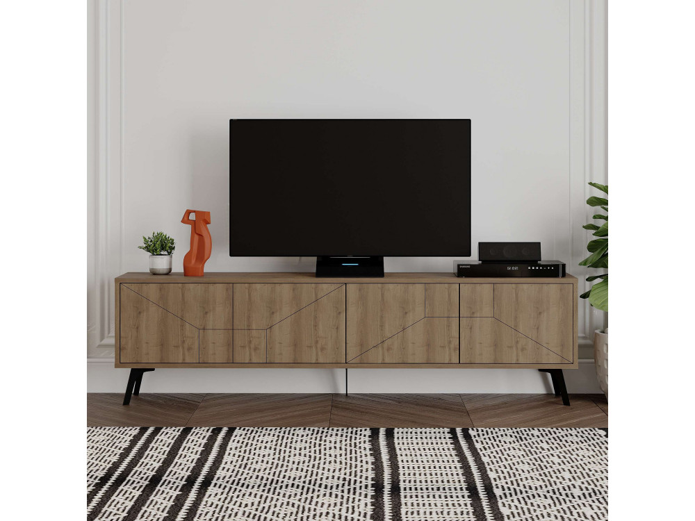 Porta TV in legno "Dune" - 180 x 29 x 50 cm - Marrone