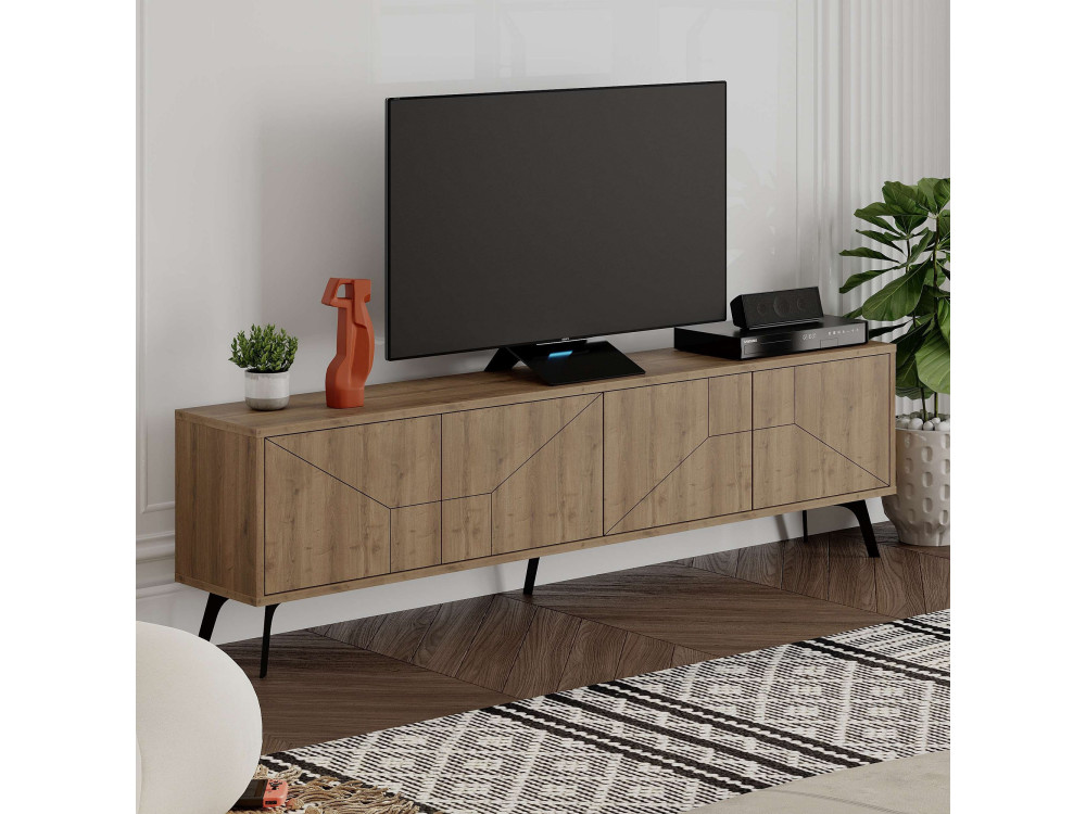 Porta TV in legno "Dune" - 180 x 29 x 50 cm - Marrone