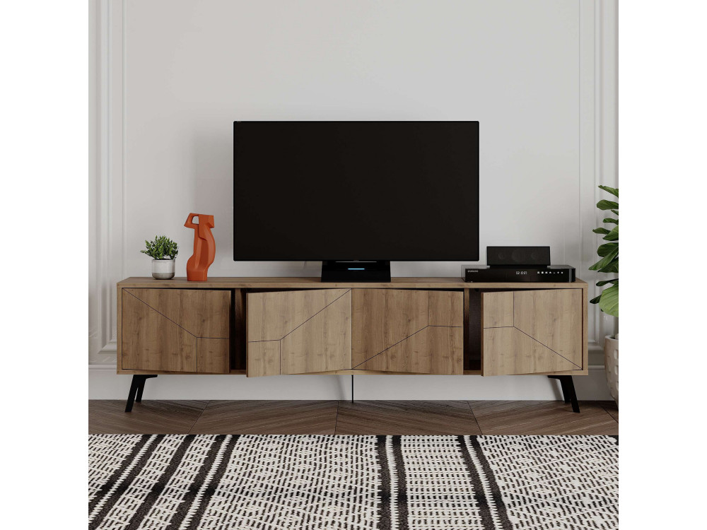 Porta TV in legno "Dune" - 180 x 29 x 50 cm - Marrone