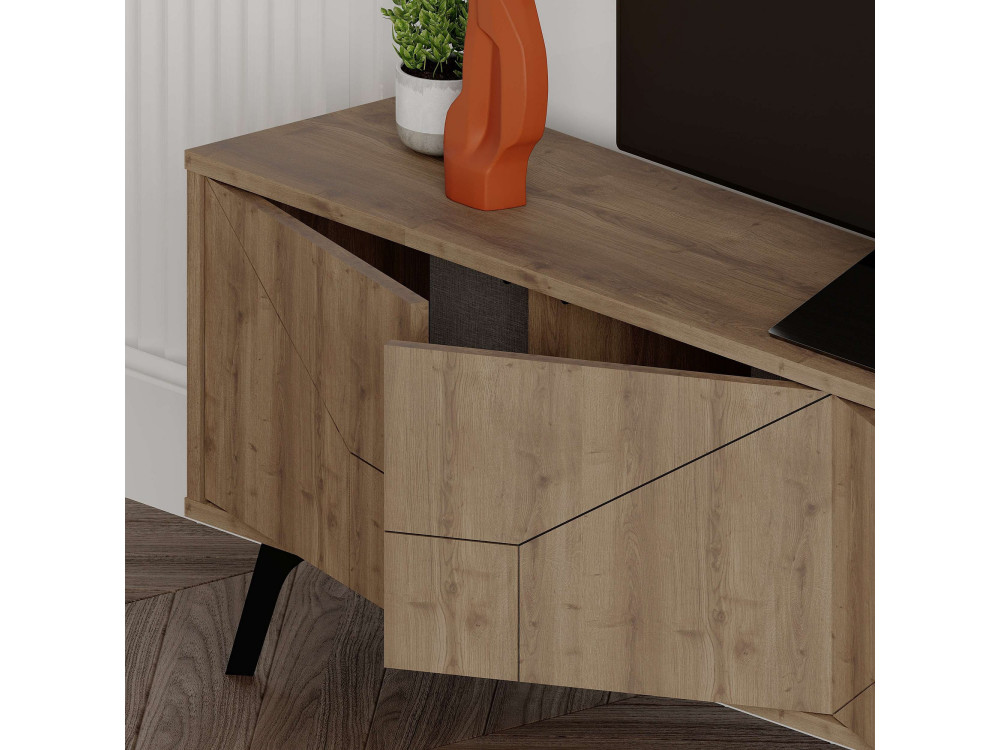 Porta TV in legno "Dune" - 180 x 29 x 50 cm - Marrone