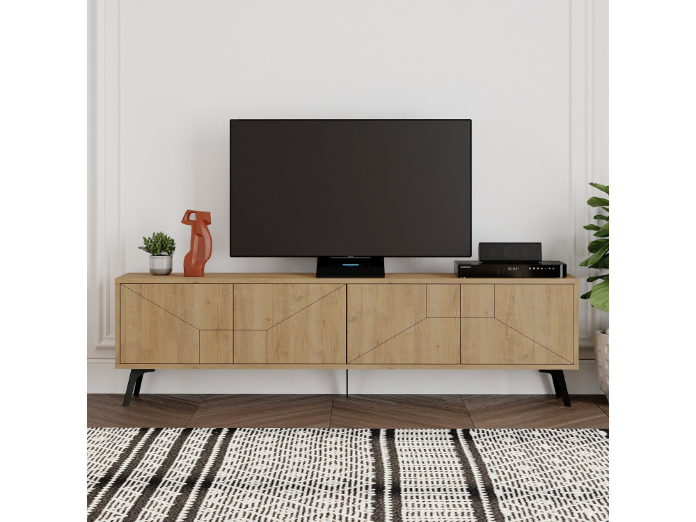 Porta TV in legno "Dune" - 180 x 29 x 50 cm - Beige