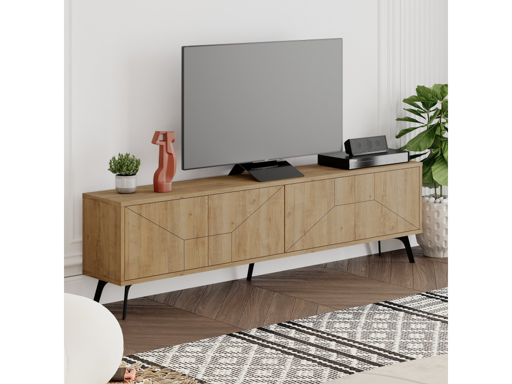 Porta TV in legno "Dune" - 180 x 29 x 50 cm - Beige