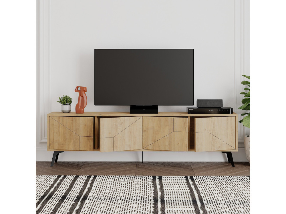 Porta TV in legno "Dune" - 180 x 29 x 50 cm - Beige