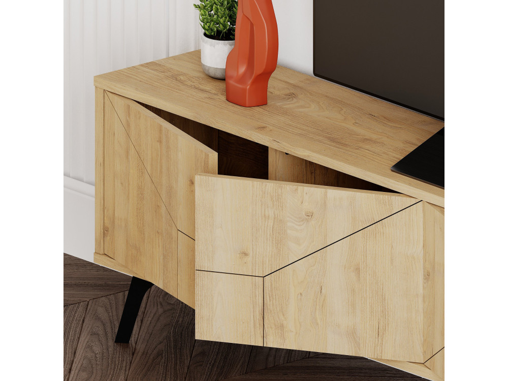 Porta TV in legno "Dune" - 180 x 29 x 50 cm - Beige