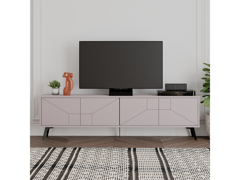 Porta TV in legno "Dune" - 180 x 29 x 50 cm - Marrone chiaro moka