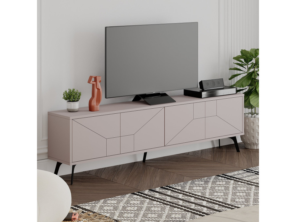 Porta TV in legno "Dune" - 180 x 29 x 50 cm - Marrone chiaro moka