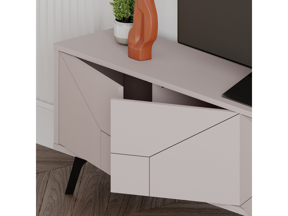 Porta TV in legno "Dune" - 180 x 29 x 50 cm - Marrone chiaro moka