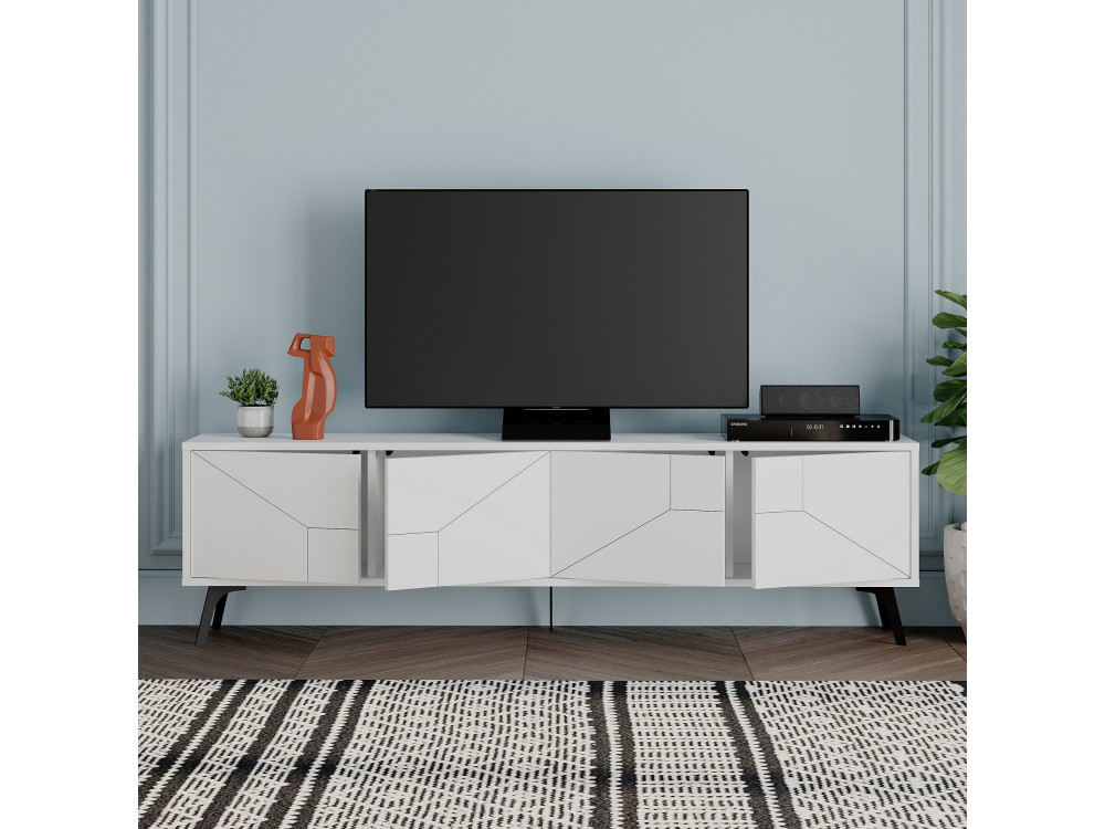 Porta TV in legno "Dune" - 180 x 29 x 50 cm - Bianco