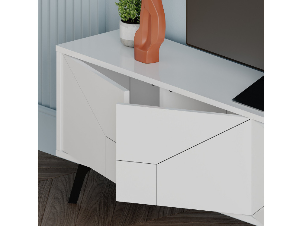Porta TV in legno "Dune" - 180 x 29 x 50 cm - Bianco