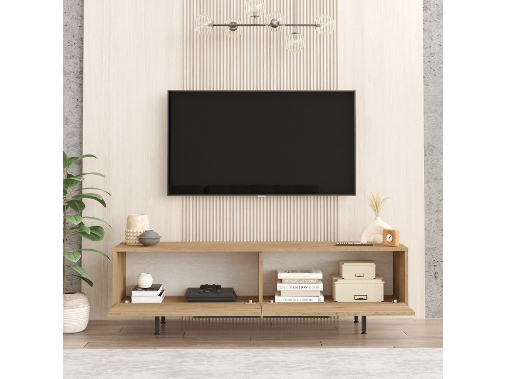 Porta TV in legno "Calvin" - 160 x 35 x 45 cm - Marrone