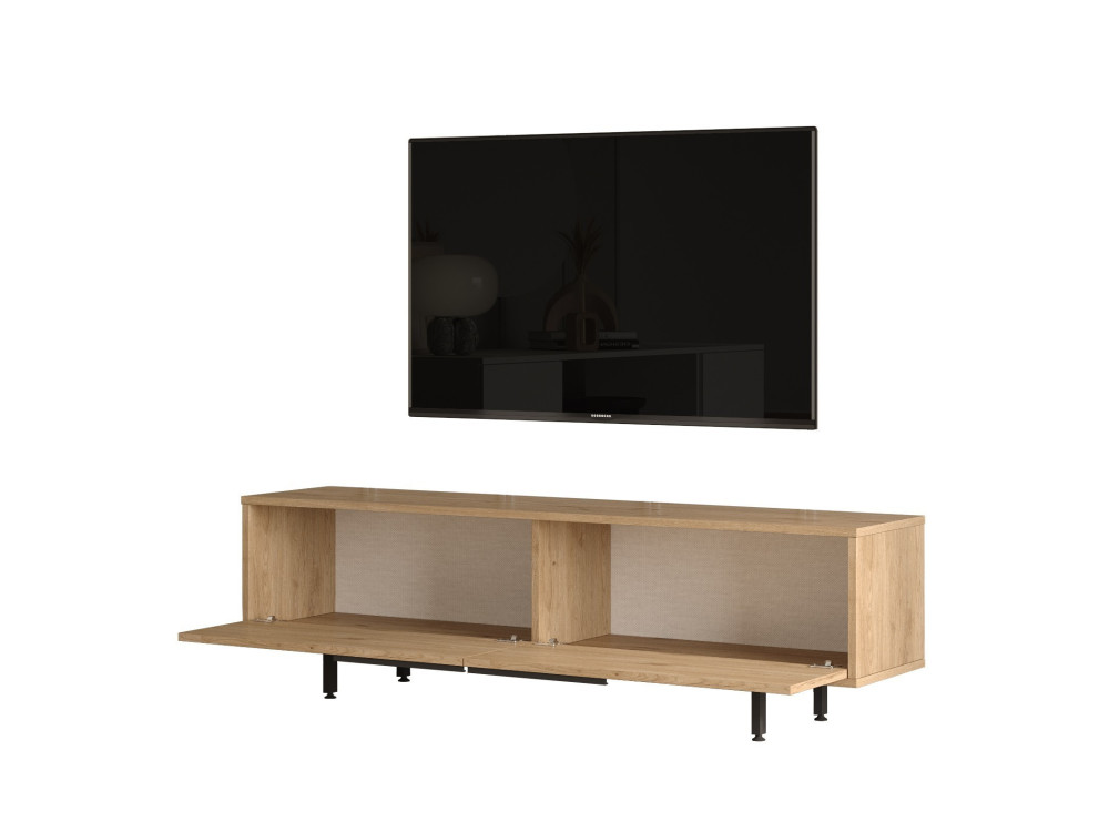 Porta TV in legno "Calvin" - 160 x 35 x 45 cm - Marrone