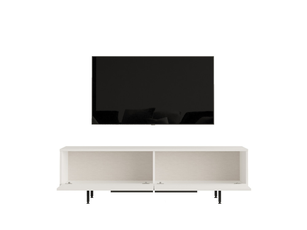Porta TV in legno "Calvin" - 160 x 35 x 45 cm - Bianco