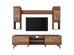 Porta TV in legno "Mezalun" - 180 x 35 x 48 cm - Marrone