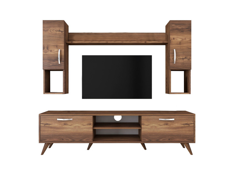 Porta TV in legno "Mezalun" - 180 x 35 x 48 cm - Marrone