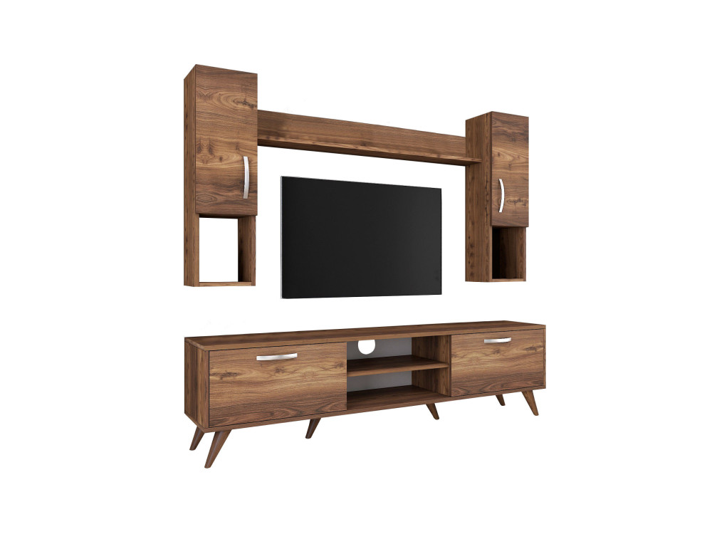 Porta TV in legno "Mezalun" - 180 x 35 x 48 cm - Marrone