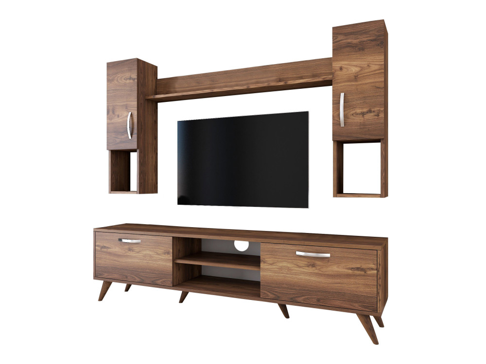 Porta TV in legno "Mezalun" - 180 x 35 x 48 cm - Marrone
