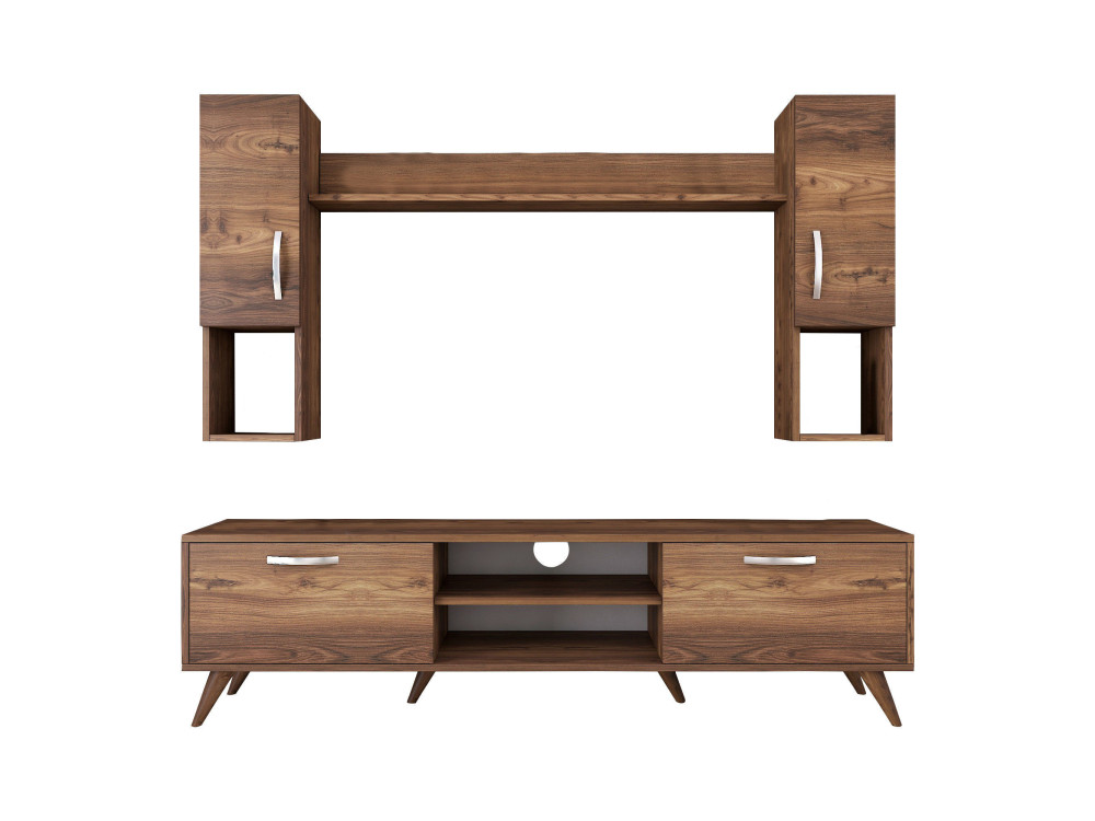 Porta TV in legno "Mezalun" - 180 x 35 x 48 cm - Marrone