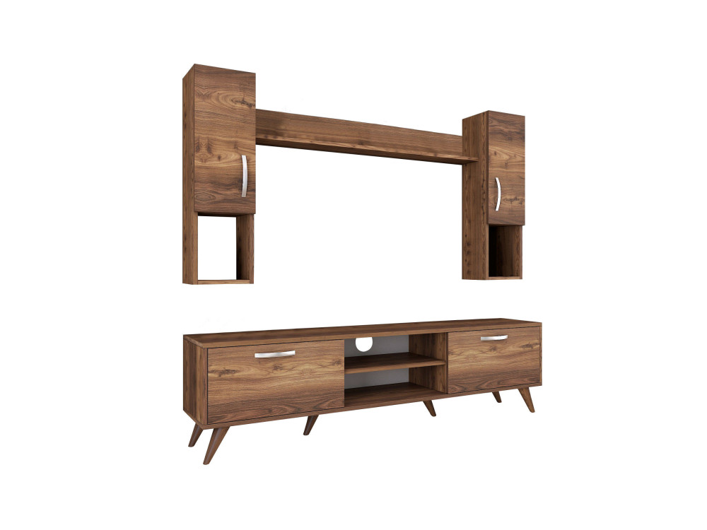 Porta TV in legno "Mezalun" - 180 x 35 x 48 cm - Marrone