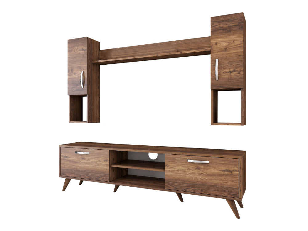 Porta TV in legno "Mezalun" - 180 x 35 x 48 cm - Marrone