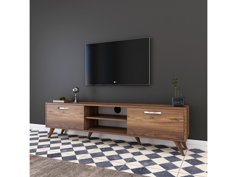 Porta TV in legno "Atik" - 180 x 35 x 48 cm - Marrone