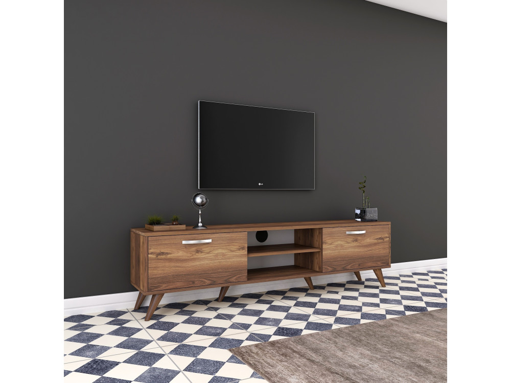 Porta TV in legno "Atik" - 180 x 35 x 48 cm - Marrone