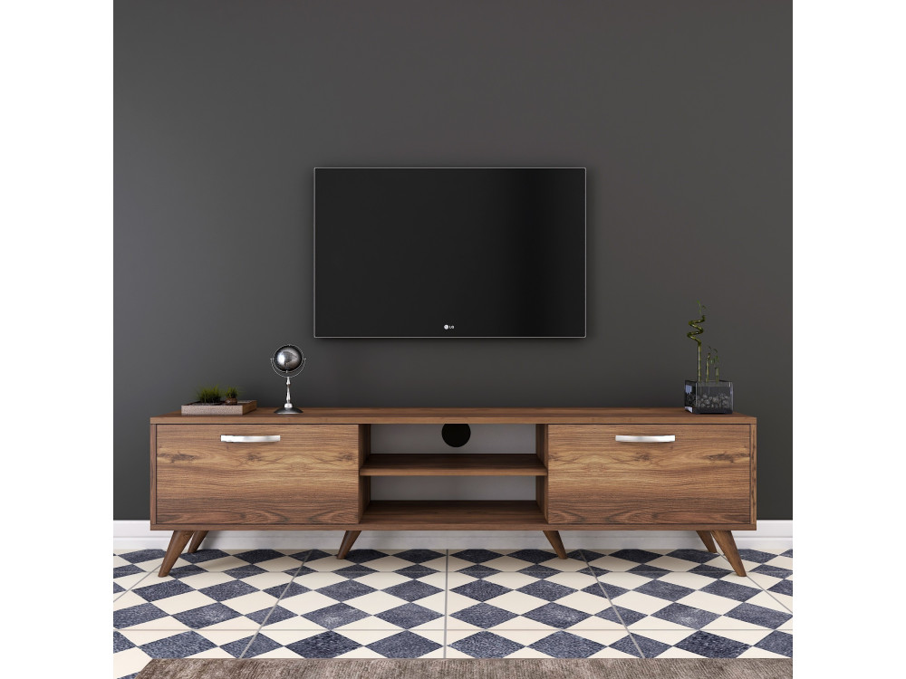 Porta TV in legno "Atik" - 180 x 35 x 48 cm - Marrone