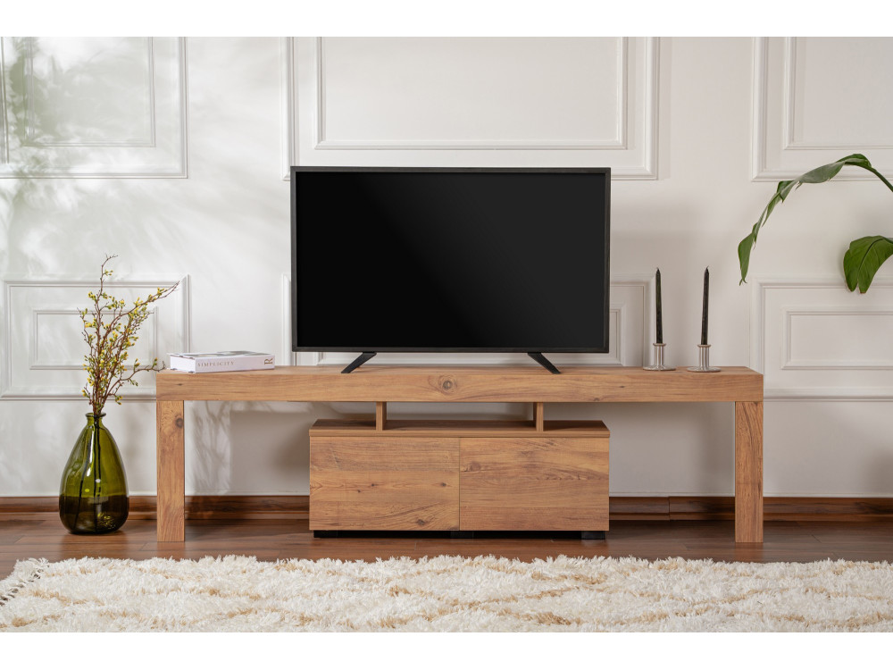 Porta TV in legno "Enclave" - 180 x 31 x 50 cm - Marrone