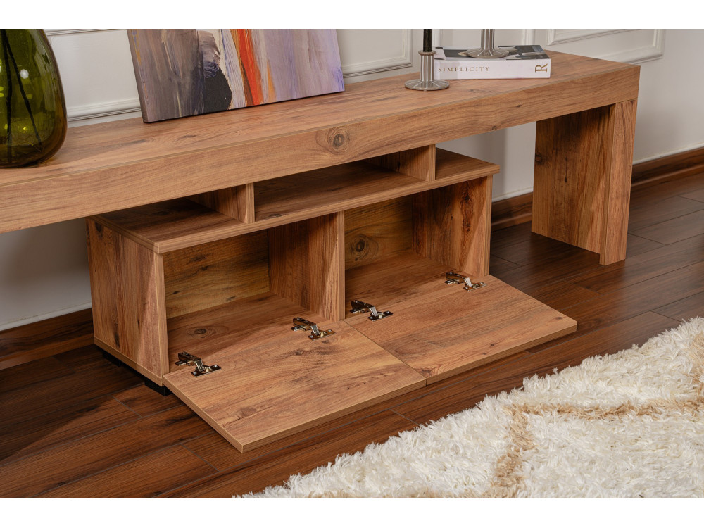 Porta TV in legno "Enclave" - 180 x 31 x 50 cm - Marrone