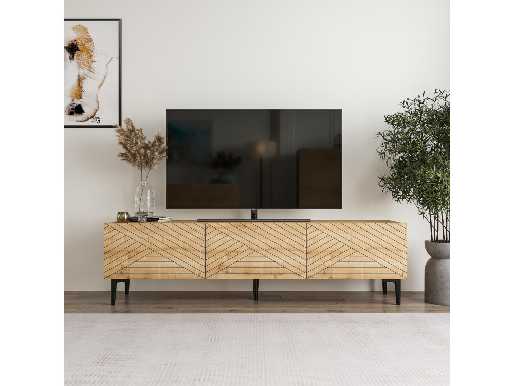 Mobile TV in legno "Felix" 160 x 31,4 x 44,1 cm - Rovere zaffiro