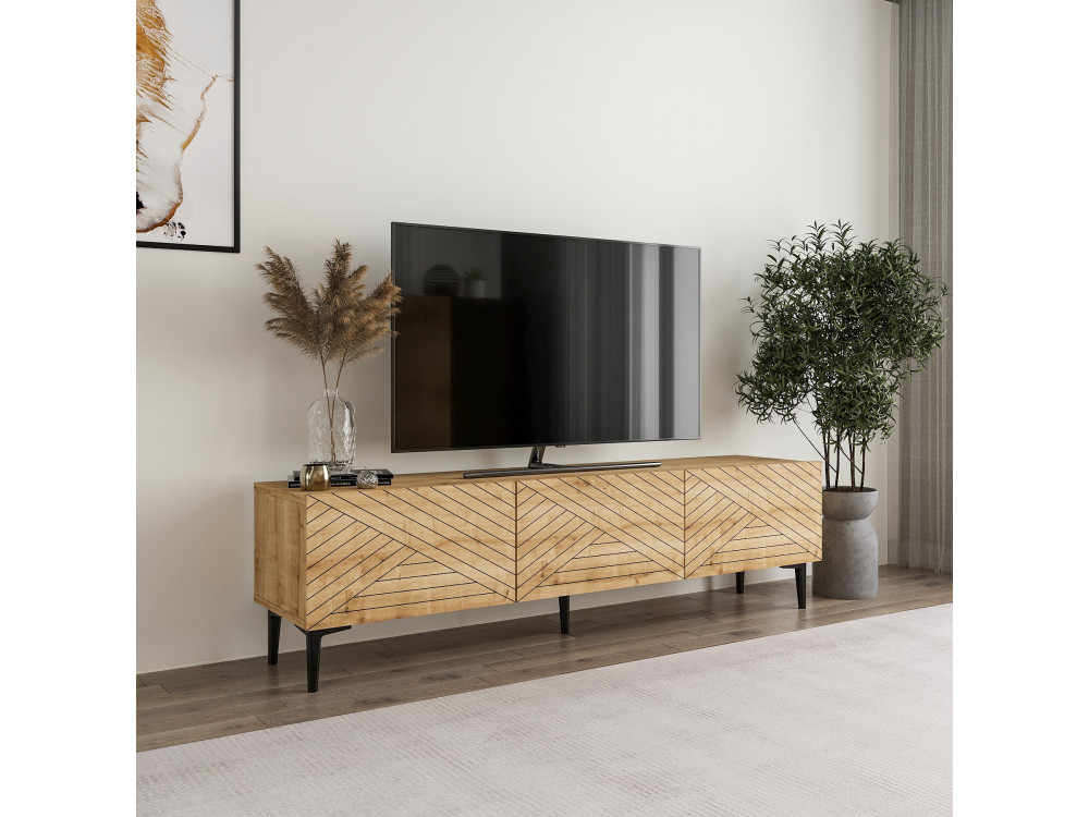 Mobile TV in legno "Felix" 160 x 31,4 x 44,1 cm - Rovere zaffiro