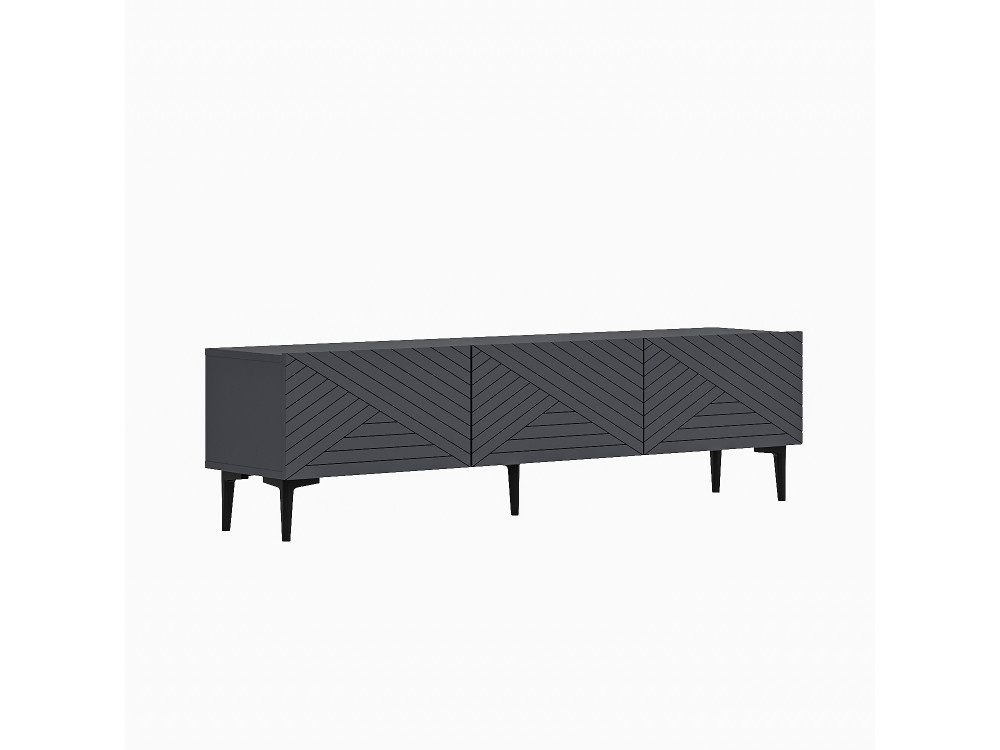 Mobile TV in legno "Felix" 160 x 31,4 x 44,1 cm - Antracite