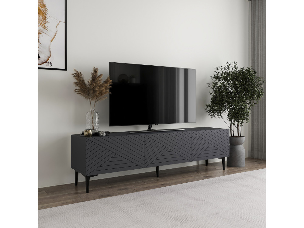 Mobile TV in legno "Felix" 160 x 31,4 x 44,1 cm - Antracite