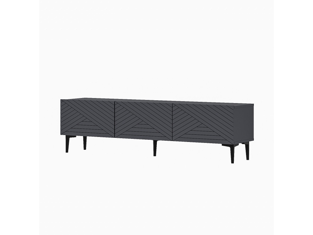 Mobile TV in legno "Felix" 160 x 31,4 x 44,1 cm - Antracite
