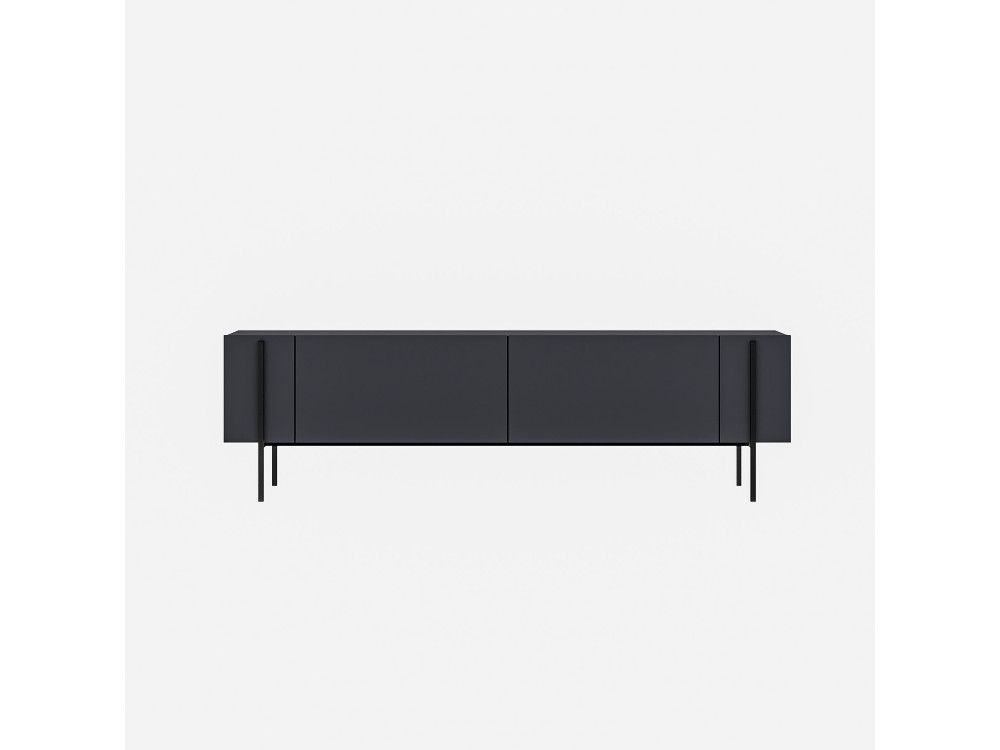 Porta TV in legno "Herman" - 160 x 31 x 45 cm - Grigio antracite