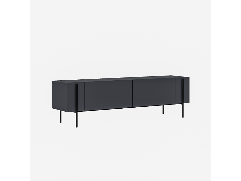 Porta TV in legno "Herman" - 160 x 31 x 45 cm - Grigio antracite