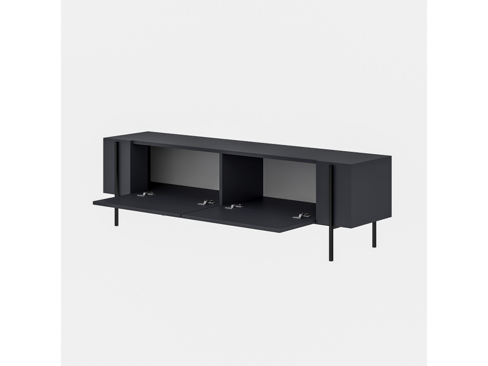 Porta TV in legno "Herman" - 160 x 31 x 45 cm - Grigio antracite