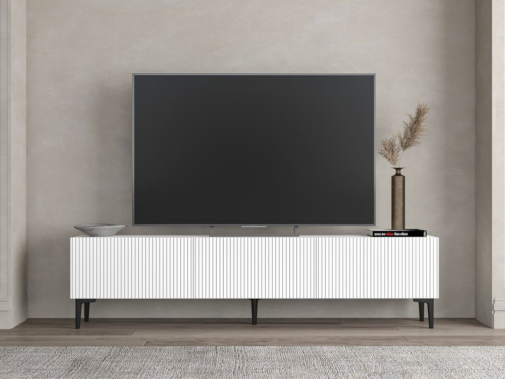 Porta TV in legno "Oscar" - 180 x 31 x 45 cm - Bianco
