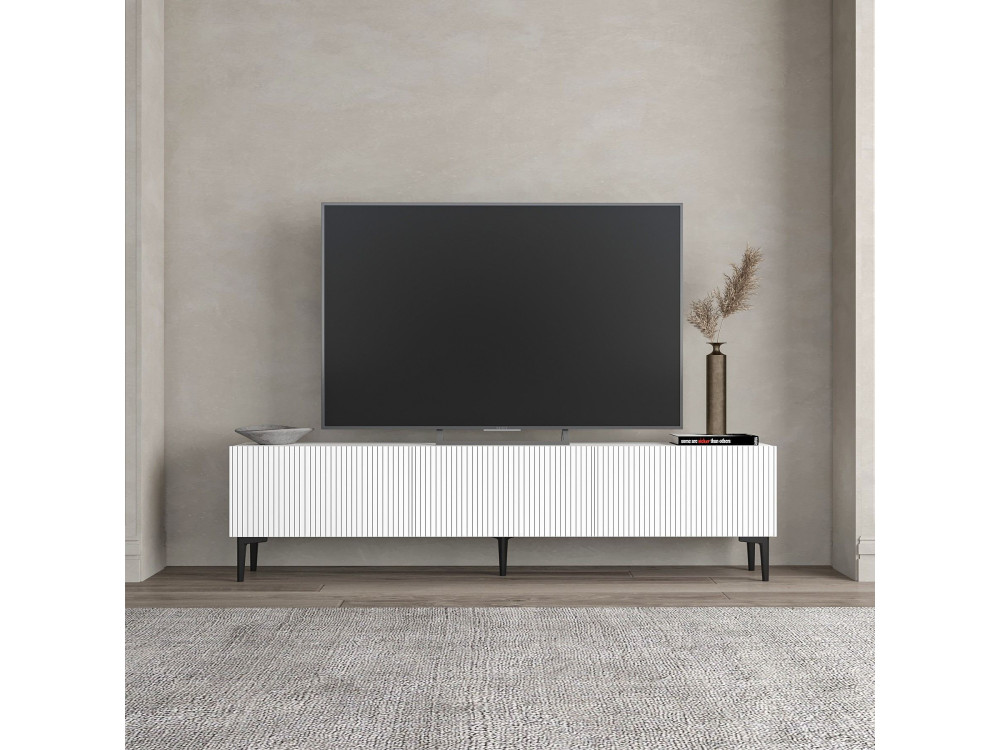 Porta TV in legno "Oscar" - 180 x 31 x 45 cm - Bianco