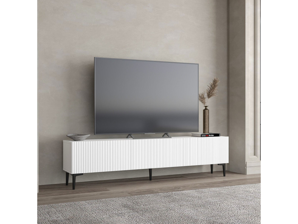 Porta TV in legno "Oscar" - 180 x 31 x 45 cm - Bianco