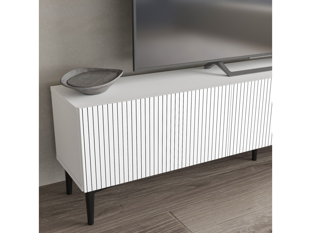 Porta TV in legno "Oscar" - 180 x 31 x 45 cm - Bianco