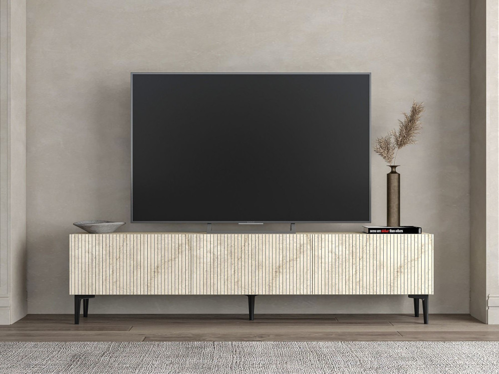 Porta TV in legno "Oscar" - 180 x 31 x 45 cm - Beige