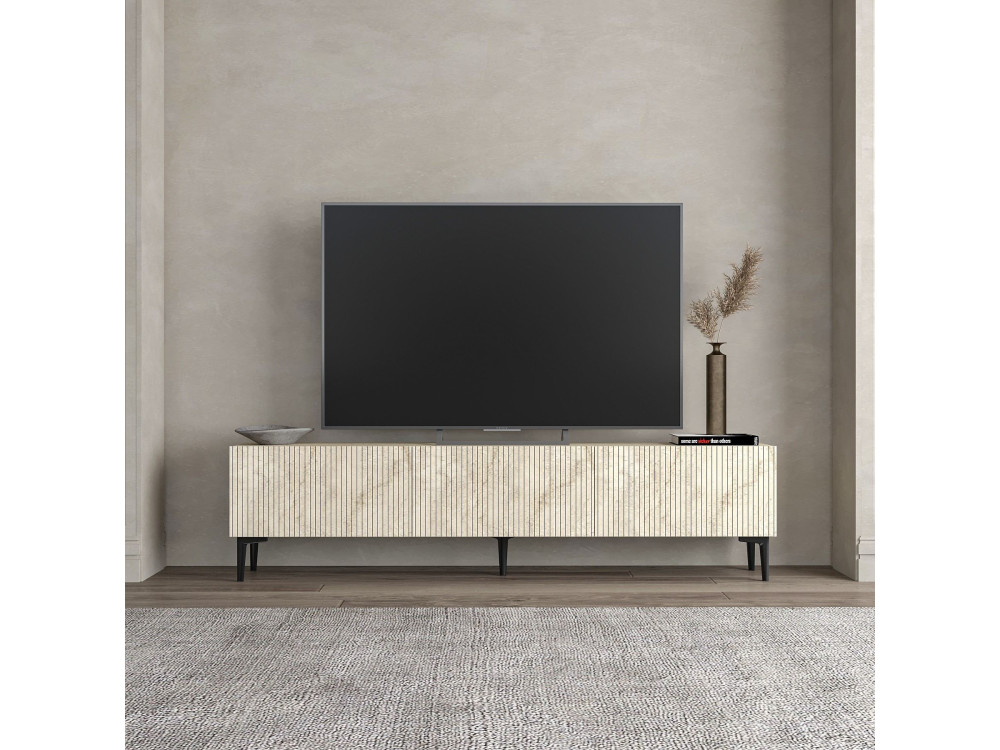 Porta TV in legno "Oscar" - 180 x 31 x 45 cm - Beige