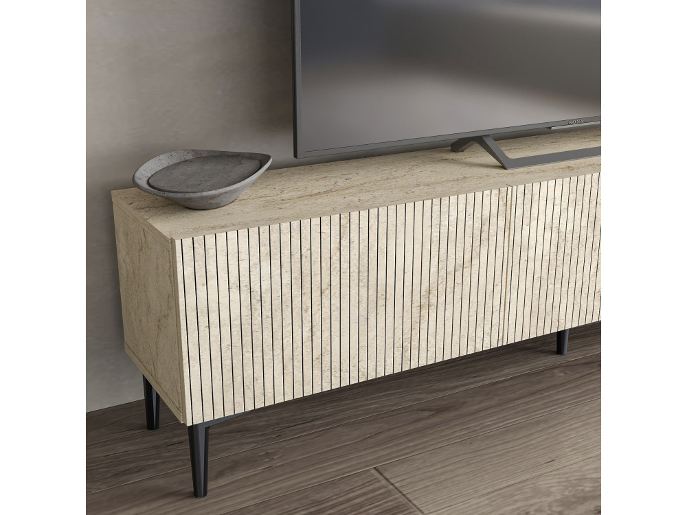 Porta TV in legno "Oscar" - 180 x 31 x 45 cm - Beige