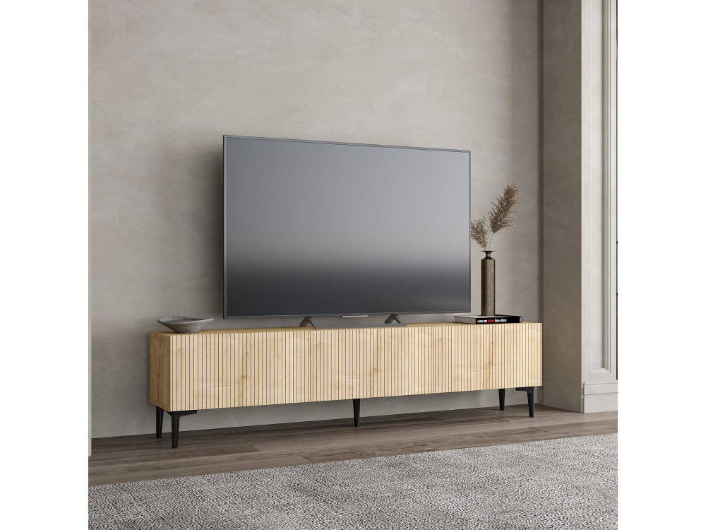 Porta TV in legno "Oscar" - 180 x 31 x 45 cm - Marrone chiaro